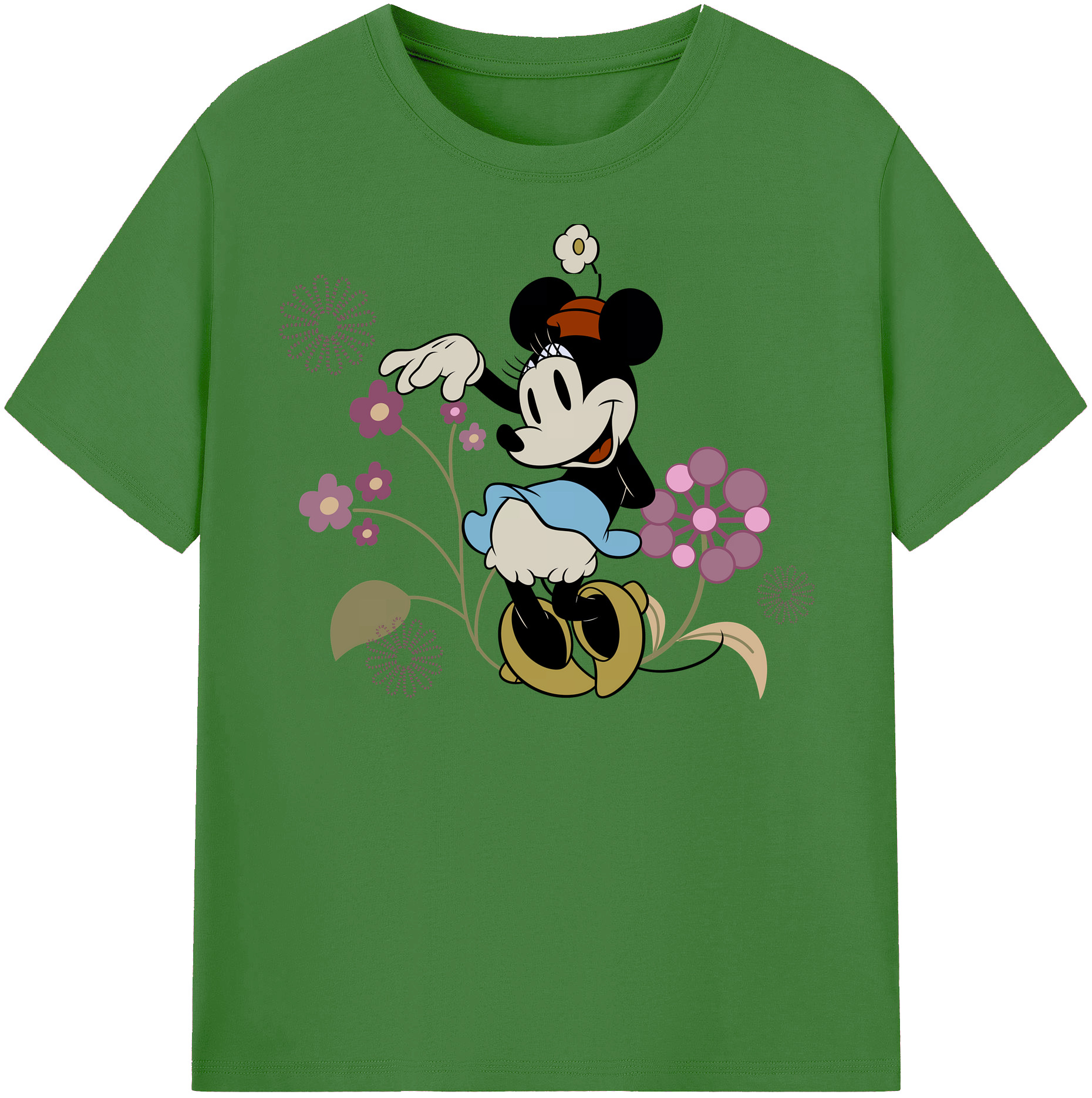 （画像用） ミッキーマウス Mickey Mouse レディースカジュアルプリントTシャツ（綿100％）